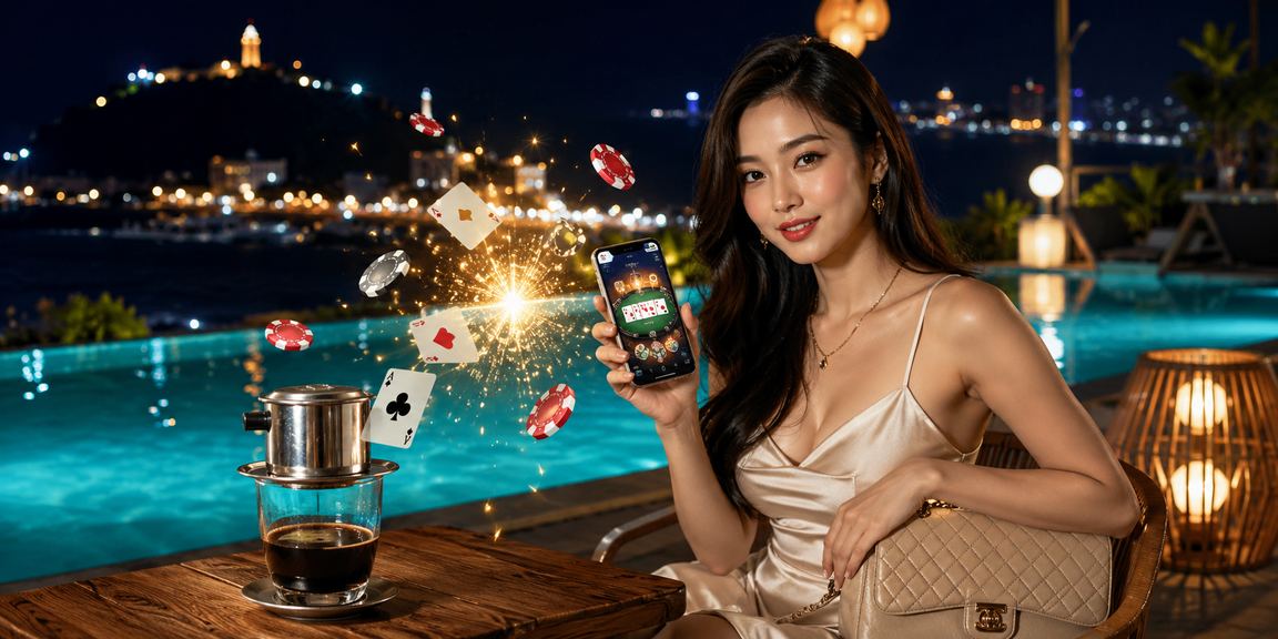 Người chơi bài tại Vũng Tàu thưởng thức cà phê và giải trí casino trực tuyến